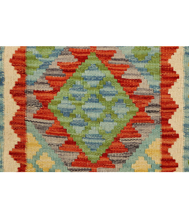 Kleurrijke Tribale Kilim Loper – Handgeweven Wol – 231x80 cm