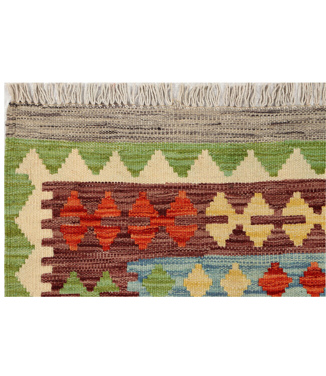Kleurrijke Tribale Kilim Loper – Handgeweven Wol – 231x80 cm