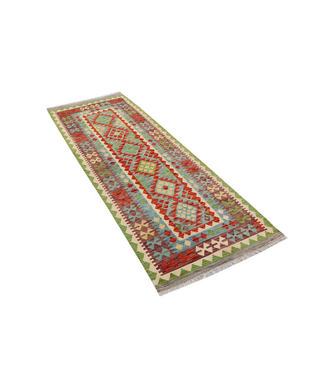 Colorful Tribal Kilim Runner – Handwoven Wool Rug – 231x80 cm