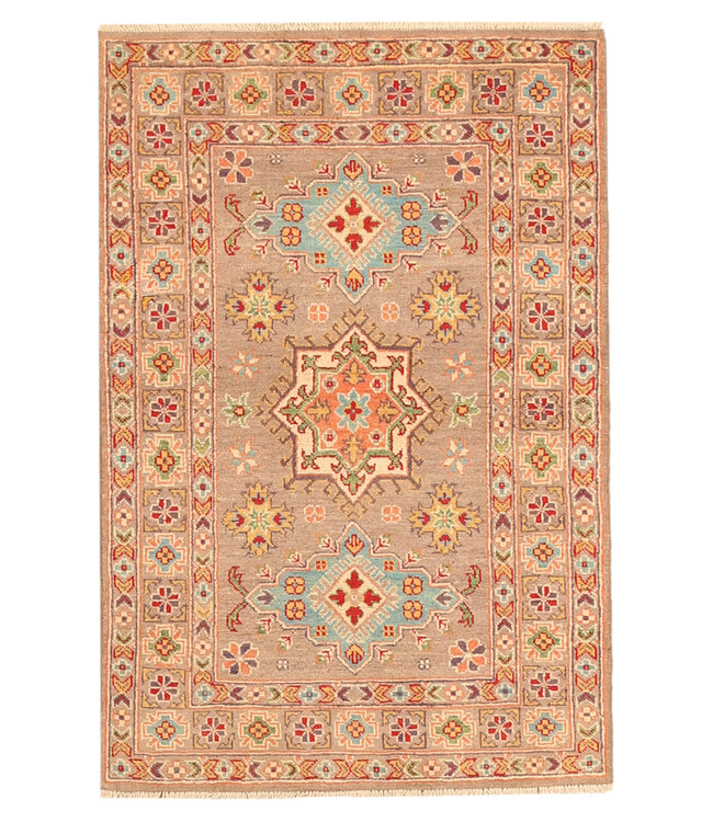 Kelimshop 153x101cm Hand-Knotted Wool Kazak Rug – Authentic Oriental Carpet, Traditional Tribal Design, High-Quality Handmade Wool Rug