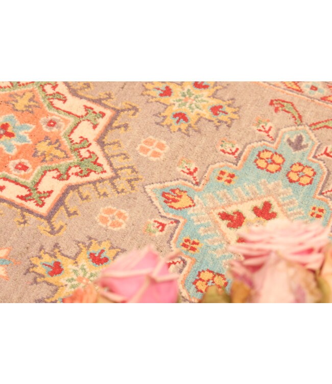 153x101cm Handgeknoopte Wol Kazak Tapijt – Authentiek Oosters Vloerkleed, Traditioneel Tribaal Design, Hoogwaardige Handgemaakte Wol Tapijt