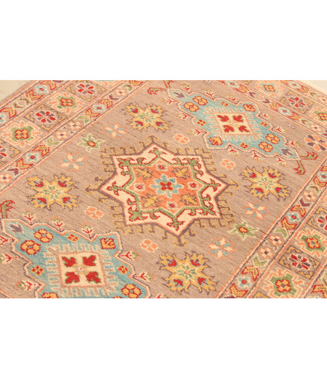 153x101cm Handgeknoopte Wol Kazak Tapijt – Authentiek Oosters Vloerkleed, Traditioneel Tribaal Design, Hoogwaardige Handgemaakte Wol Tapijt