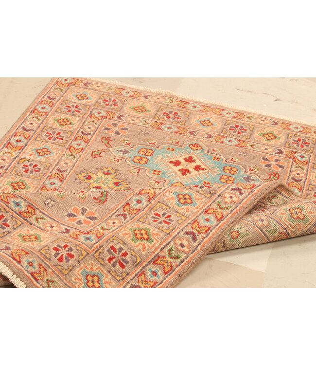 153x101cm Handgeknoopte Wol Kazak Tapijt – Authentiek Oosters Vloerkleed, Traditioneel Tribaal Design, Hoogwaardige Handgemaakte Wol Tapijt