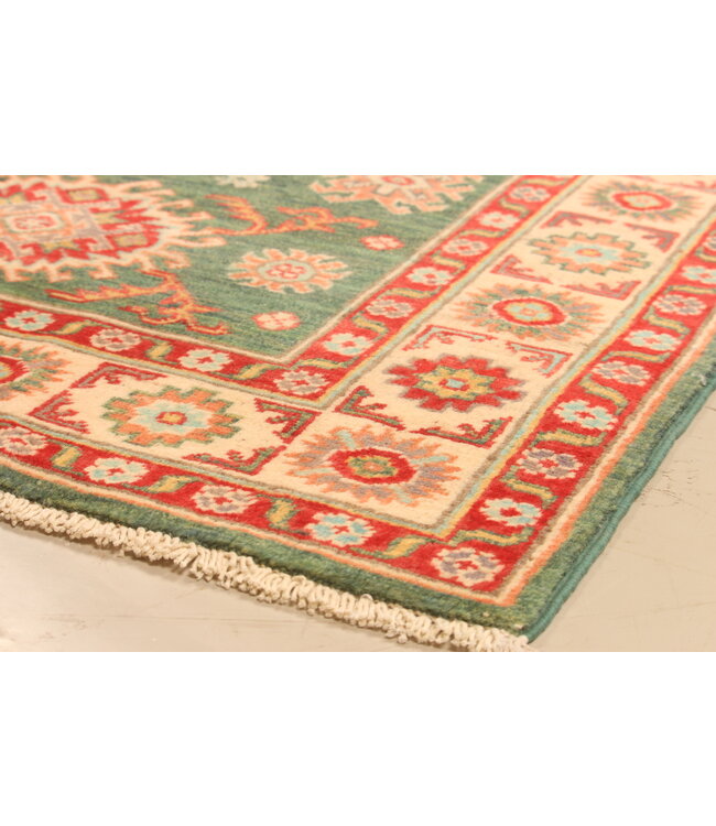 139x87cm Handgeknoopte Wol Kazak Tapijt – Authentiek Oosters Vloerkleed, Traditioneel Tribaal Design, Hoogwaardige Handgemaakte Wol Tapijt