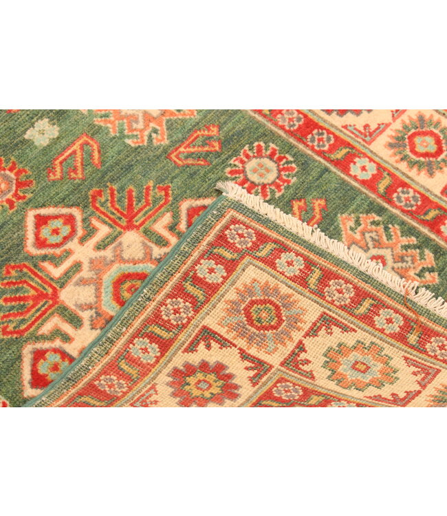 139x87cm Handgeknoopte Wol Kazak Tapijt – Authentiek Oosters Vloerkleed, Traditioneel Tribaal Design, Hoogwaardige Handgemaakte Wol Tapijt