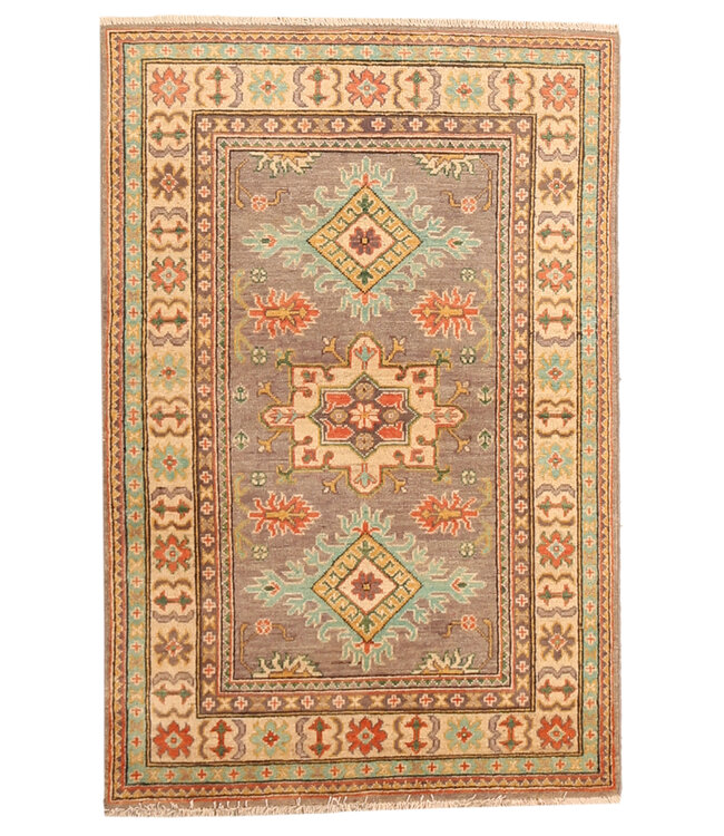 150x99cm Handgeknoopte Wol Kazak Tapijt – Authentiek Oosters Vloerkleed, Traditioneel Tribaal Design, Hoogwaardige Handgemaakte Wol Tapijt