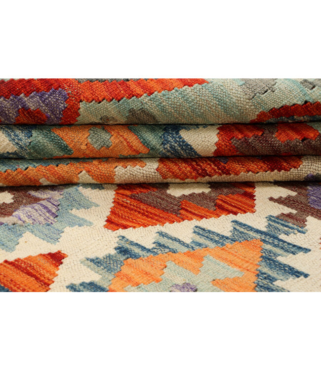 Handgewebter Afghanischer Kelim Teppich – Tribal Muster – 308x198 cm