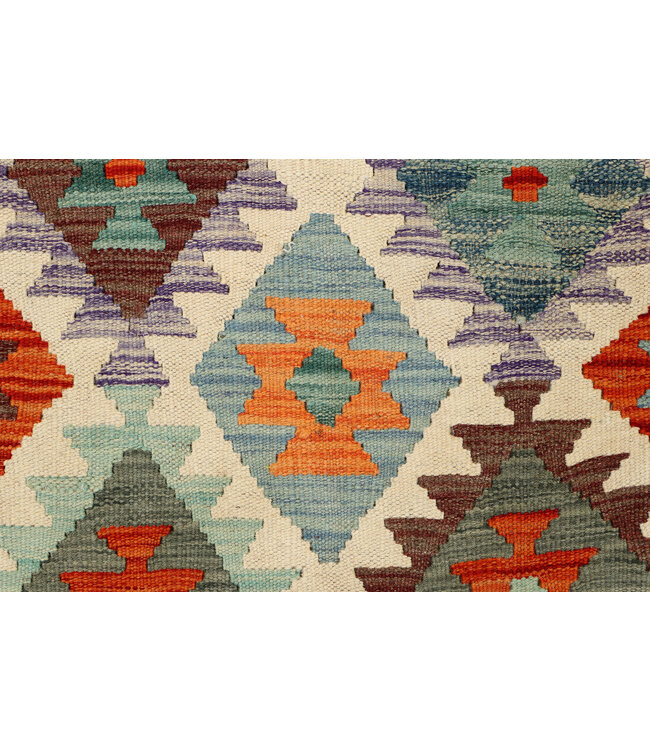 Handgewebter Afghanischer Kelim Teppich – Tribal Muster – 308x198 cm