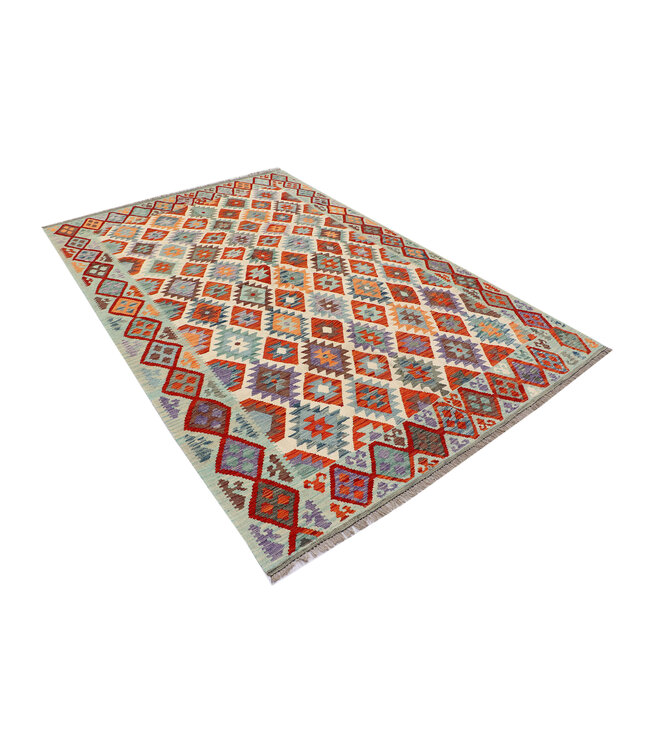 Handgewebter Afghanischer Kelim Teppich – Tribal Muster – 308x198 cm