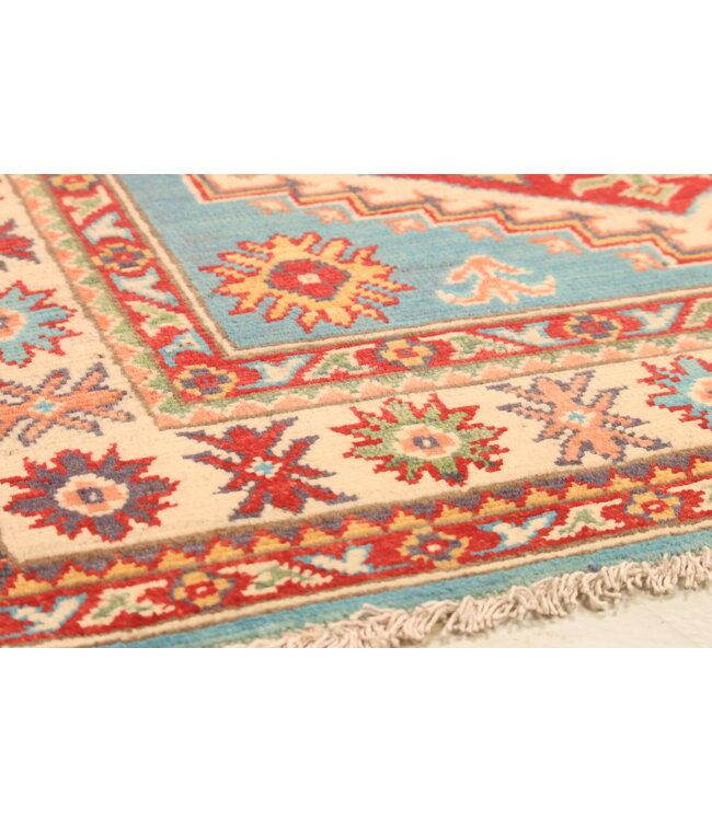 151x103cm Handgeknoopte Wol Kazak Tapijt – Authentiek Oosters Vloerkleed, Traditioneel Tribaal Design, Hoogwaardige Handgemaakte Wol Tapijt