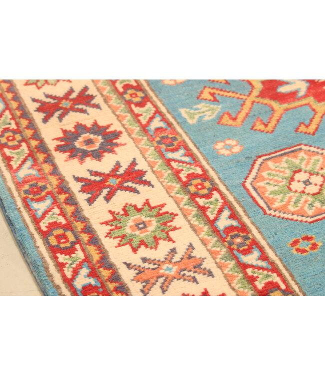 151x103cm Handgeknoopte Wol Kazak Tapijt – Authentiek Oosters Vloerkleed, Traditioneel Tribaal Design, Hoogwaardige Handgemaakte Wol Tapijt