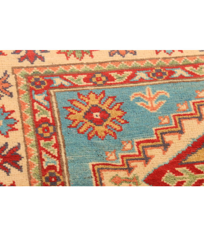 151x103cm Hand-Knotted Wool Kazak Rug – Authentic Oriental Carpet, Traditional Tribal Design, High-Quality Handmade Wool Rug