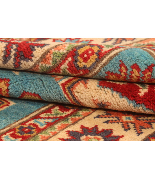 151x103cm Hand-Knotted Wool Kazak Rug – Authentic Oriental Carpet, Traditional Tribal Design, High-Quality Handmade Wool Rug