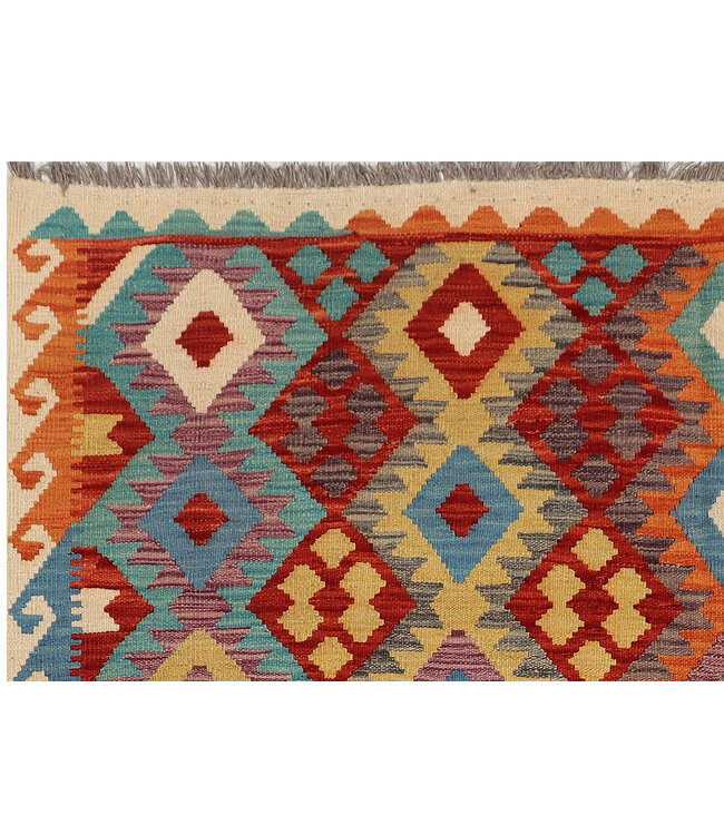 Handwoven Afghan Kilim Rug – 300x200 cm  – Multicolour Tribal Design