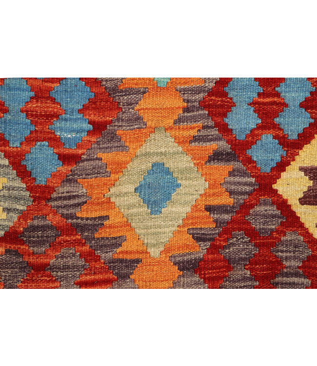 Handwoven Afghan Kilim Rug – 300x200 cm  – Multicolour Tribal Design