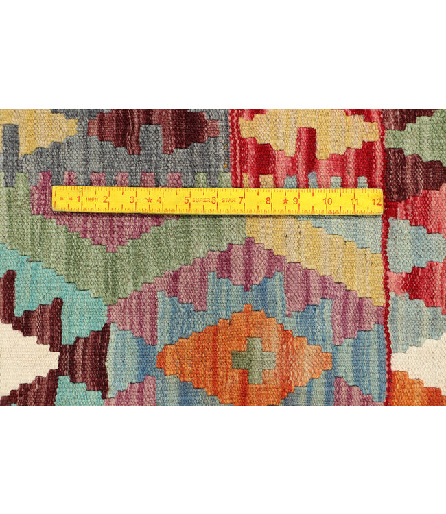 Handgewebter Afghanischer Kelim Teppich – 289x205 cm – Tribal Muster in Bunt