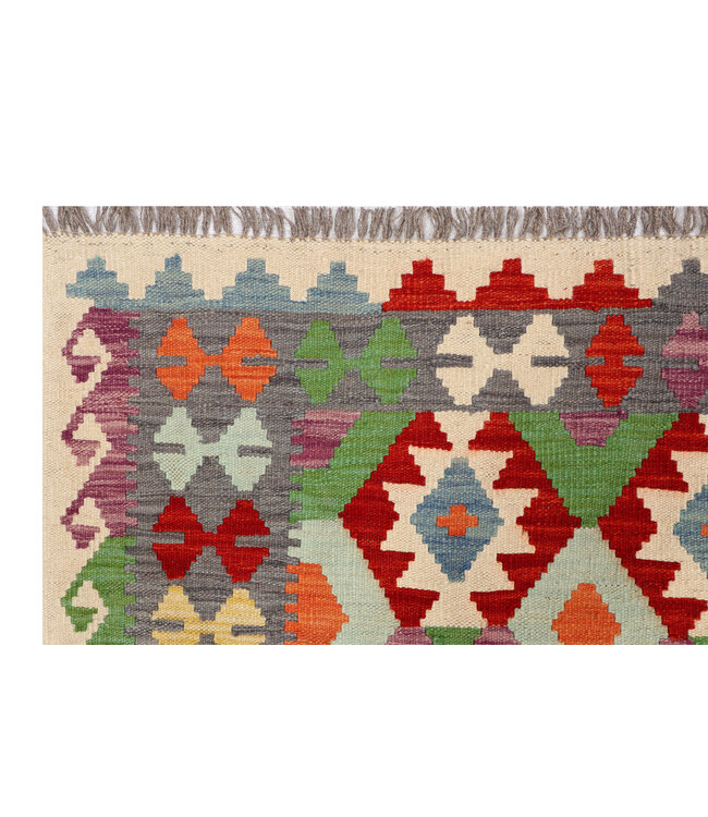 Handgewebter Afghanischer Kelim Teppich – 297x203 cm – Tribal Muster