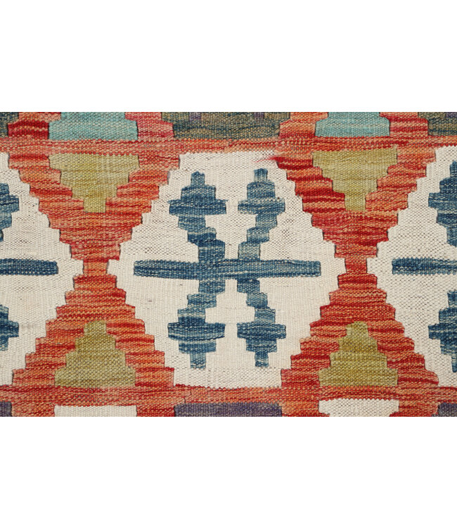Handwoven Afghan Kilim Rug  – 295x205 cm – Multicolor Tribal Motif