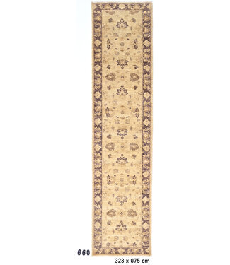 Vintage Handgeknüpfter Teppich - Gold / Aubergine - 323 x 75 cm Vintage Handgeknüpfter Teppich - Gold / Aubergine - 323 x 75 cm