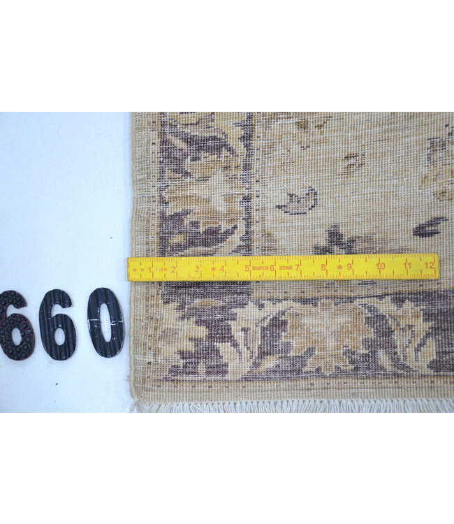 Vintage Hand-Knotted Rug - Gold / Aubergine - 323 x 75 cm