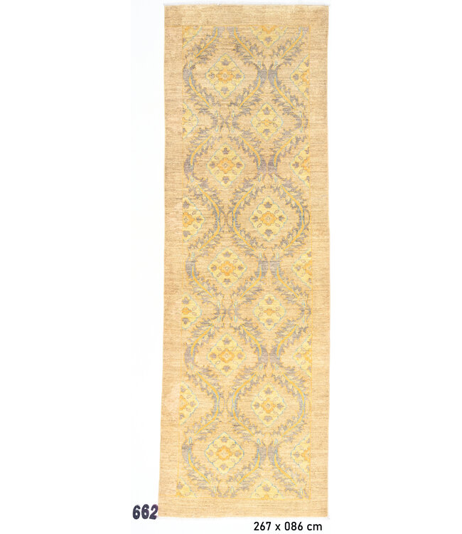 Lichtgeel Ziegler Loper Tapijt - 267 x 86 cm