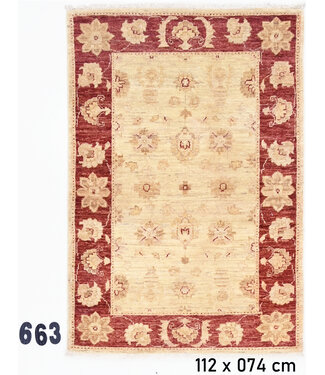 Beige-Roter Ziegler Teppich – 112 x 74 cm