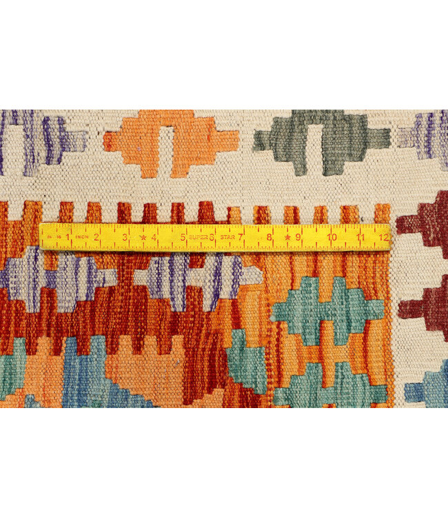 Handgewebter Afghanischer Kelim Teppich – 300x206 cm – Tribal Rautenmuster