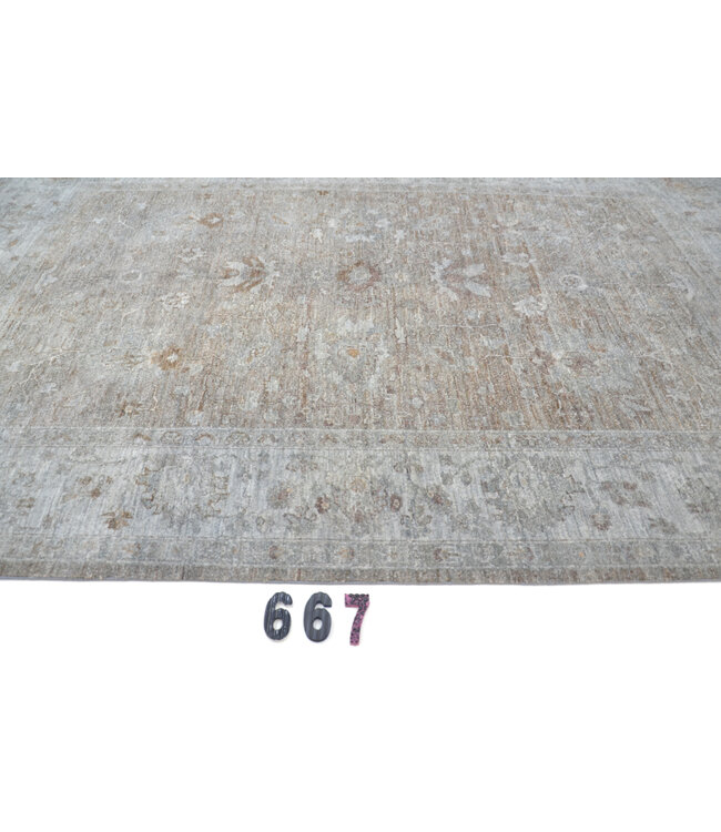 Grijze Modern 667 – Handgeknoopt wollen vloerkleed 233 x 160 cm