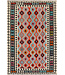 Handwoven Afghan Kilim Rug – 297x198 cm – Multicolour Diamond Tribal Design