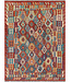 Handwoven Afghan Kilim Rug – 288x216 cm – Multicolour Geometric Tribal Design