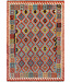 Handgewebter Afghanischer Kilim Teppich – 294x212 cm – Mehrfarbig mit Geometrischem Stammesmuster