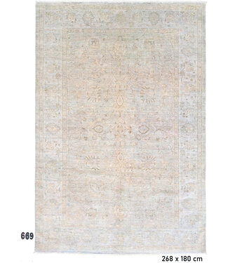 Hellbeiger Ziegler 669 – Handgeknüpfter Wollteppich 268 x 180 cm Hellbeiger Ziegler 669 – Handgeknüpfter Wollteppich 268 x 180 cm