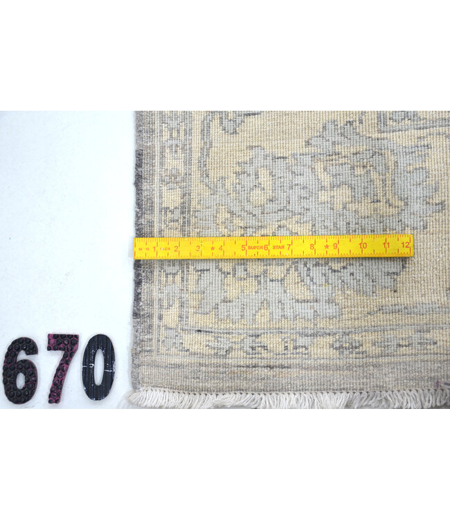 Grijs-Beige Ziegler 670 – Handgeknoopt wollen vloerkleed 236 x 173 cm