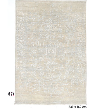Beige Hellblauer Ziegler 671 – Handgeknüpfter Wollteppich 239 x 162 cm Beige Hellblauer Ziegler 671 – Handgeknüpfter Wollteppich 239 x 162 cm