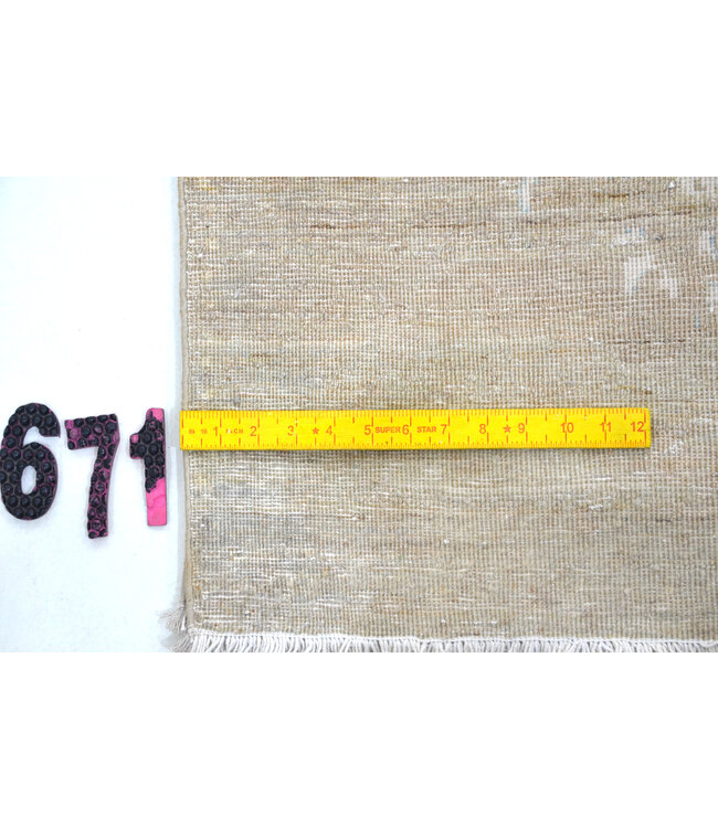 Beige Hellblauer Ziegler 671 – Handgeknüpfter Wollteppich 239 x 162 cm