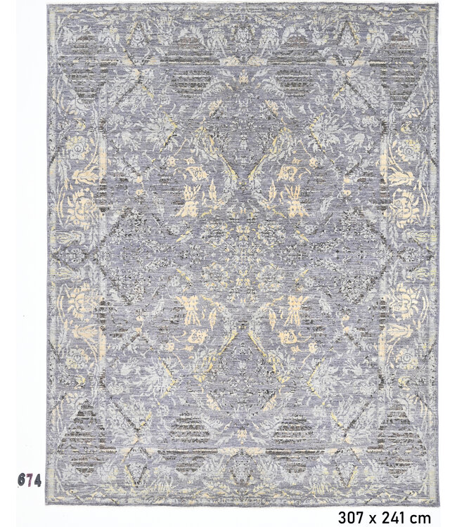 Grey-Beige Ziegler 307 x 241 cm – Hand-Knotted Wool Rug