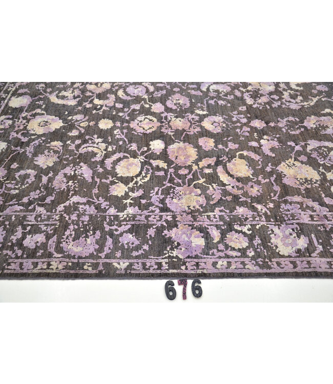 Schwarz-lila Ziegler 292 x 196 cm – Handgeknüpfter Wollteppich