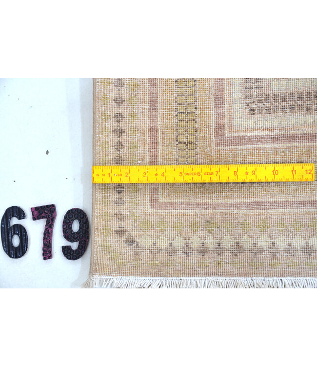 Modern Gabbeh, Beige und Braun, 293 x 197 cm – Handgeknüpfter Wollteppich mit Geometrischem Muster