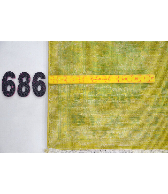 Vintage, Yellow and Blue, 298 x 249 cm – Hand-Knotted Wool Rug with Floral Motifs