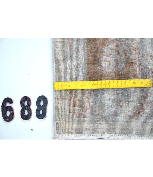 intage, Beige and Brown, 354 x 275 cm – Hand-Knotted Wool Rug with Classic Pattern