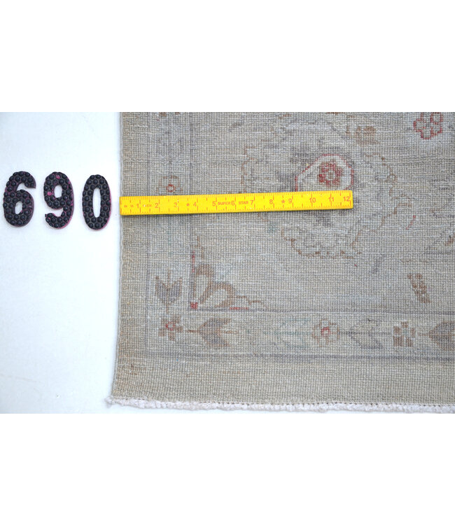 Vintage, Beige und Hellgrau, 481 x 269 cm – Handgeknüpfter Wollteppich mit Floralen Mustern