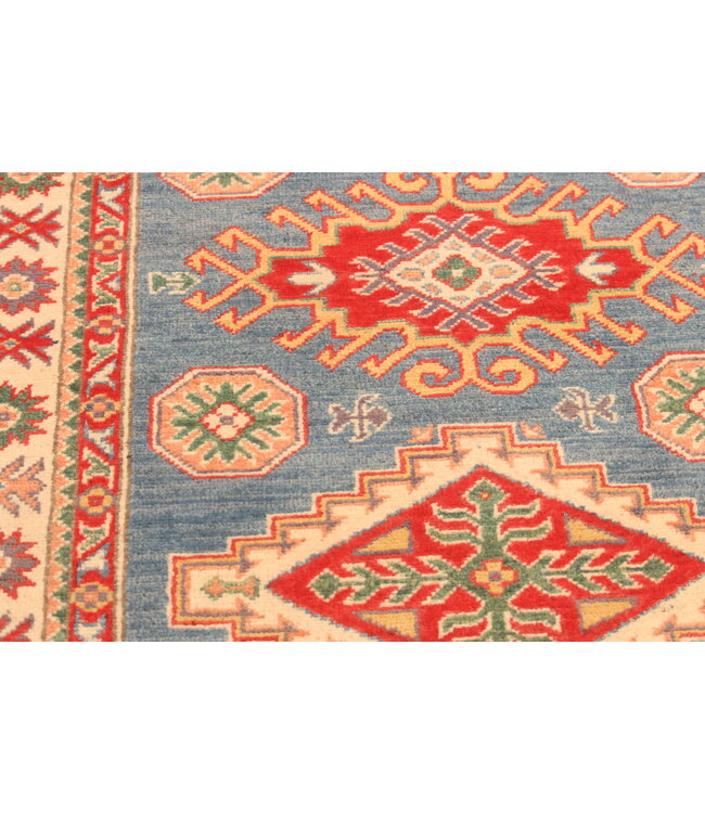 154x100cm Handgeknoopte Wol Kazak Tapijt – Authentiek Oosters Vloerkleed, Traditioneel Tribaal Design, Hoogwaardige Handgemaakte Wol Tapijt