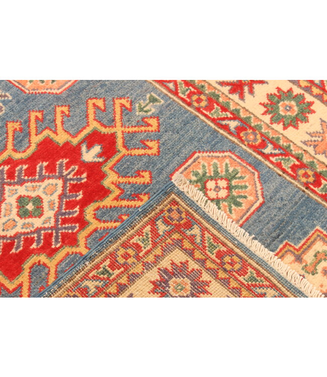154x100cm Hand-Knotted Wool Kazak Rug – Authentic Oriental Carpet, Traditional Tribal Design, High-Quality Handmade Wool Rug