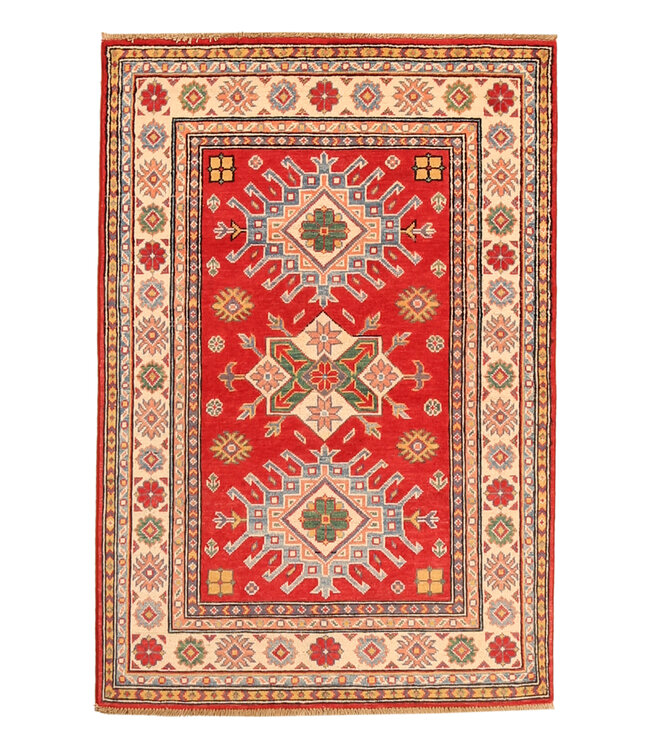 149x102cm Handgeknüpfter Woll Kazak Teppich – Authentischer Orientalischer Teppich, Traditionelles Tribal Design, Hochwertiger Handgefertigter Wollteppich