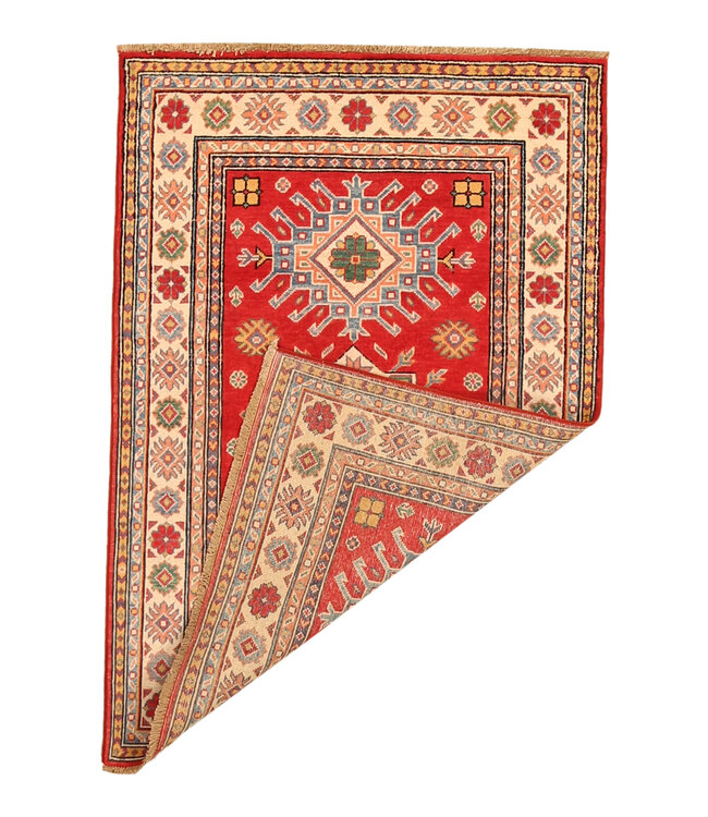 149x102cm Handgeknüpfter Woll Kazak Teppich – Authentischer Orientalischer Teppich, Traditionelles Tribal Design, Hochwertiger Handgefertigter Wollteppich