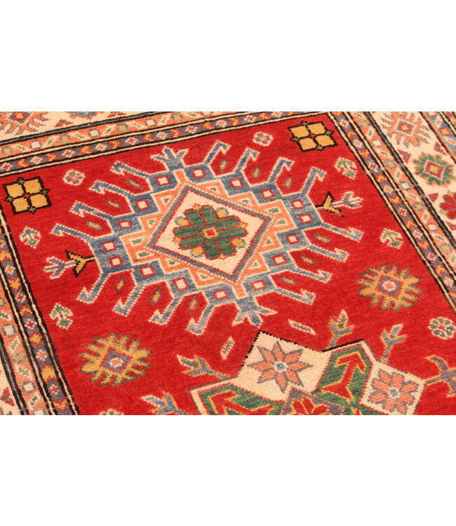 149x102cm Handgeknüpfter Woll Kazak Teppich – Authentischer Orientalischer Teppich, Traditionelles Tribal Design, Hochwertiger Handgefertigter Wollteppich