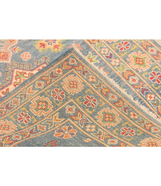 147x102cm Handgeknoopte Wol Kazak Tapijt – Authentiek Oosters Vloerkleed, Traditioneel Tribaal Design, Hoogwaardige Handgemaakte Wol Tapijt