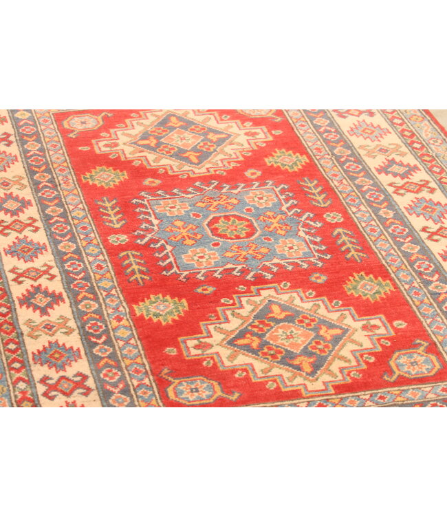 152x101cm Hand-Knotted Wool Kazak Rug – Authentic Oriental Carpet, Traditional Tribal Design, High-Quality Handmade Wool Rug