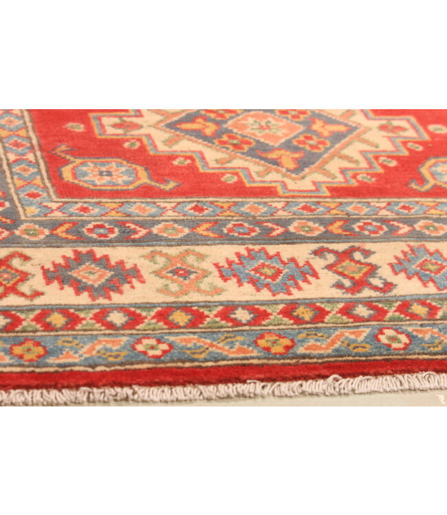 152x101cm Hand-Knotted Wool Kazak Rug – Authentic Oriental Carpet, Traditional Tribal Design, High-Quality Handmade Wool Rug