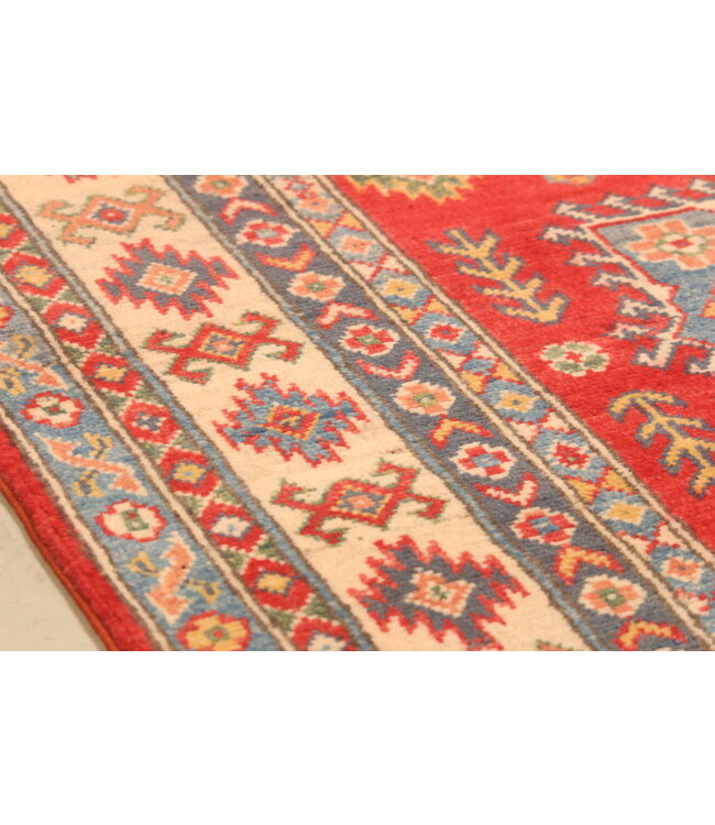 152x101cm Handgeknüpfter Woll Kazak Teppich – Authentischer Orientalischer Teppich, Traditionelles Tribal Design, Hochwertiger Handgefertigter Wollteppich